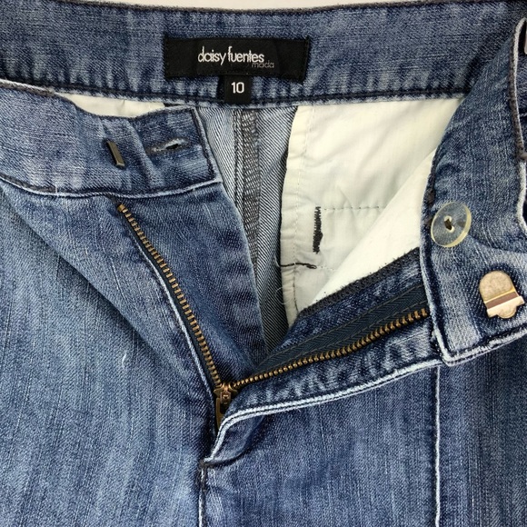 ♻️DONATED♻️DAISY FUENTES Size 10 Wide Cropped Leg Jeans A12 - Picture 7 of 7